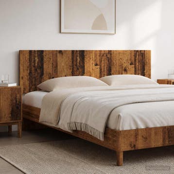 vidaXL Wandgemonteerd Hoofdeinde EDE Oud hout Bewerkt hout, Verzenden, Nieuw, Bruin, Hout