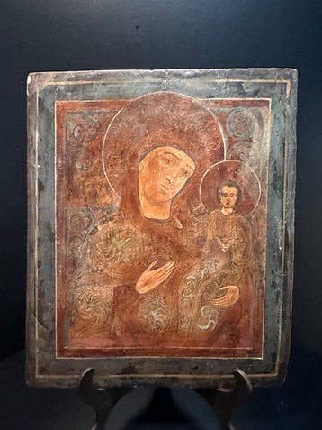 Icoon - Antieke Russisch-orthodoxe icoon van