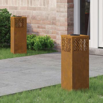 vidaXL Solar LED Pad Licht 2 pcs Brons Cortenstaal, Verzenden, Nieuw, Zonne-energie