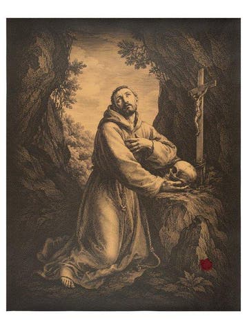San Francesco DAssisi – Afdruk op leer 84,50 x 68,00 cm -