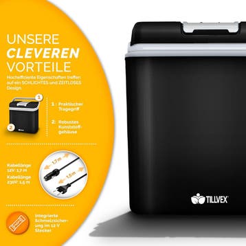 Tillvex Koelbox 24 liter - koelkastje voor auto en camping, Verzenden, Nieuw