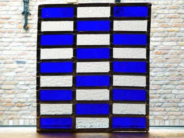Art Deco Glas-in-loodraam - Handvervaardigd - 1980-1990 -