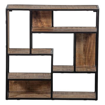 Wandrek Mangohout Bowi 60x60 cm, Huis en Inrichting, Kasten | Wandmeubels, Verzenden, Nieuw, Overige houtsoorten