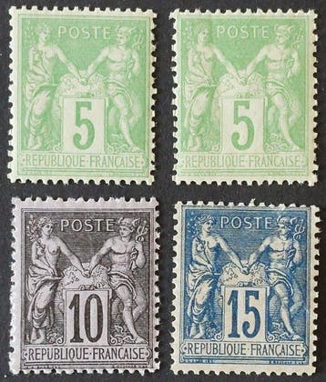 Frankrijk - Sage, selectie van 4 luxe postzegels** - Yvert, Gestempeld