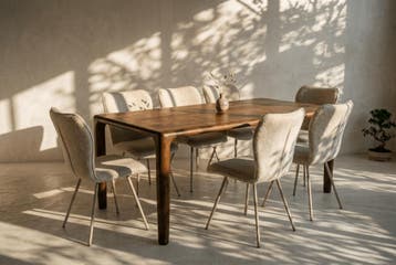 Deense design eettafel oud bruin – Massief mangohout (Nieuw), Deens / Artisan, Nieuw, Vijf personen of meer, Rechthoekig