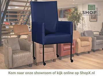 Leren eetkamerstoel Spark - Toledo Kobalt (blauw) - Poten, Huis en Inrichting, Stoelen, Blauw, Nieuw, Ophalen of Verzenden, Eén