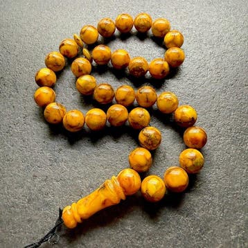 Baltisch amber tesbih gebedssnoer, ronde kralen 13 mm, 46,16