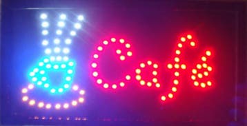 Cafe koffie lamp LED verlichting reclame bord lichtbak #L, Verzenden, Nieuw