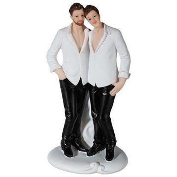 Taarttopper bruidspaar twee mannen, Verzenden, Nieuw, Feestartikel