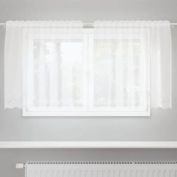vidaXL Kantgordijn met gordijnen Bloemen Wit 100 x 150 cm, Verzenden, Nieuw, Wit