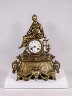 Pendule - Zinklegering, Messing - 1850-1900, Antiek en Kunst