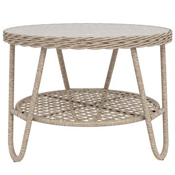 Bijzettafel Van Polyrattan 2-laags Koffietafel Met Opbergrui, Verzenden, Nieuw