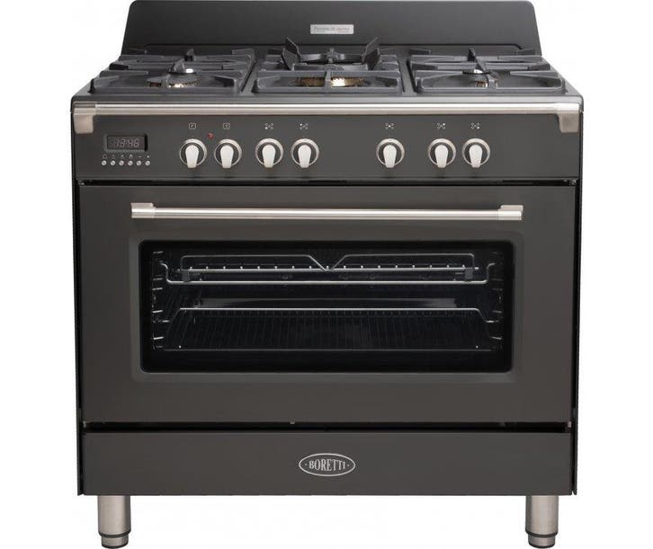 Boretti CFBG901AN2 gas fornuismet 5 branders, antraciet1899, Witgoed en Apparatuur, Fornuizen, Inbouw, Nieuw, Energieklasse A of zuiniger