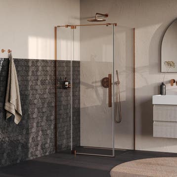 Brauer Stellar - Douchecabine met Draaideur - Helder Glas -, Doe-het-zelf en Verbouw, Sanitair, Ophalen of Verzenden, Nieuw, Rvs
