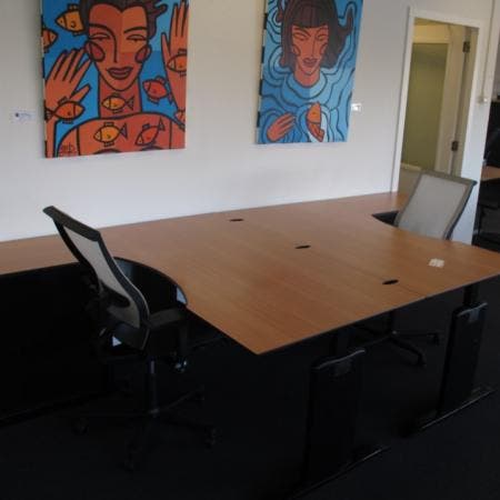 (MDK-103524) Lensvelt Compass cockpitbureau 160 x 90 cm v..., Huis en Inrichting, Bureaus, Gebruikt, In hoogte verstelbaar, Ophalen of Verzenden