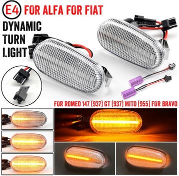 Dynamisch knipperlicht WIT Alfa Romeo 147/ GT/ Mito en FIAT, Nieuw