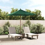 vidaXL Parasol met houten paal 198x198x231 cm groen, Verzenden, Nieuw, 1 tot 2 meter