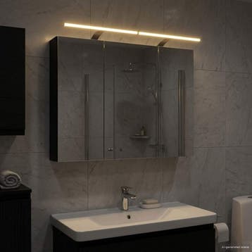 vidaXL Badkamer spiegelkast met plank Zwart Eiken 100 x 14,5, Verzenden, Nieuw