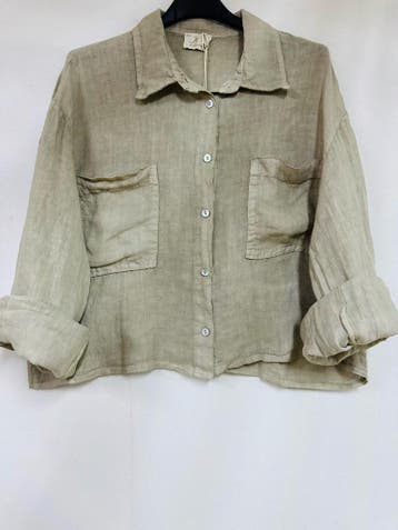 Linnen korte vest - lange mouwen - zakken - kraag - kleur, Kleding | Dames, Truien en Vesten, Nieuw