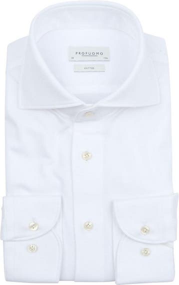 Profuomo Knitted Overhemd Wit maat 42 Heren, Verzenden, Nieuw, Wit, Profuomo