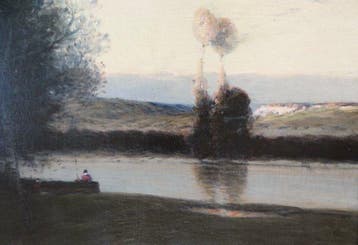 French school (XX), signed De Clermont - Flusslandschaft
