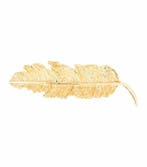 Haarspeld Patentspeld 7cm - Veervorm – Metaal – Goud, Nieuw