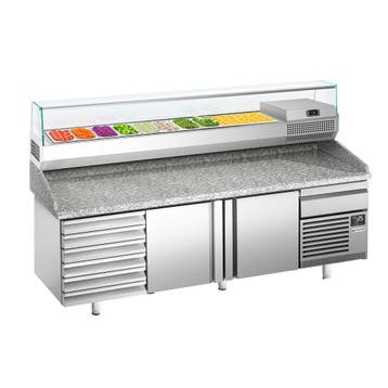 GGM Gastro | Pizza koelwerkbank Premium PLUS - 2305x800mm -, Verzenden, Nieuw in verpakking, RVS Meubilair
