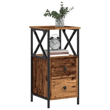 vidaXL Nachtkastje 34x35,5x70 cm bewerkt hout oud, Minder dan 45 cm, Verzenden, Nieuw, 70 cm of meer