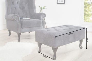 Elegante Chesterfield voetenbank antiekgrijs met, Ophalen of Verzenden, Nieuw