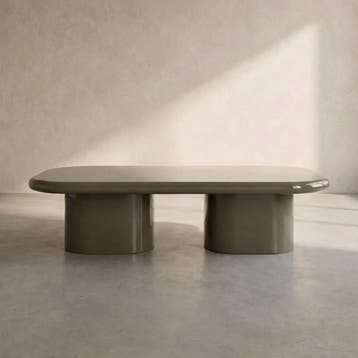 *WOONWINKEL* Ovale Salontafel Hoogglans Taupe, Huis en Inrichting, Tafels | Salontafels, Verzenden, Nieuw