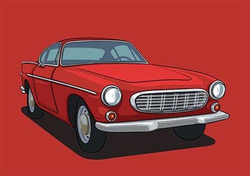 Poster Volvo P1800 Rood, Ophalen of Verzenden, Nieuw