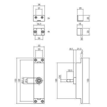 Intersteel krukespagnolet links T-recht incl. stangenset -, Verzenden, Nieuw