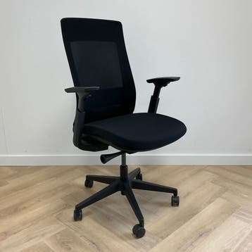 ergonomische bureaustoel + lendesteun, zwart, Ophalen of Verzenden, Ergonomisch, Gebruikt, Bureaustoel