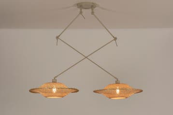 Rietveld Hanglampen - Bruin, Beige, Zand, Naturel - Metaal,, Verzenden, Nieuw