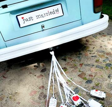 Nummerbord Just Married Loving Hearts, Hobby en Vrije tijd, Feestartikelen, Verzenden, Nieuw, Versiering, Geboorte of Huwelijk
