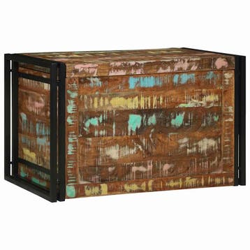vidaXL Opbergbox Bruin en zwart 80 x 50 x 50 cm hergebruikt, Verzenden, Nieuw
