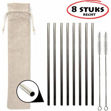 Fako Bijoux - RVS rietjes Set - Herbruikbaar - Herbruikbaar, Verzenden, Nieuw