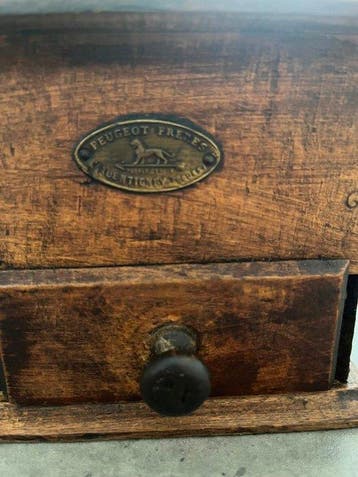 Peugeot frères Valentigney - Koffiemolen - Hout, Staal