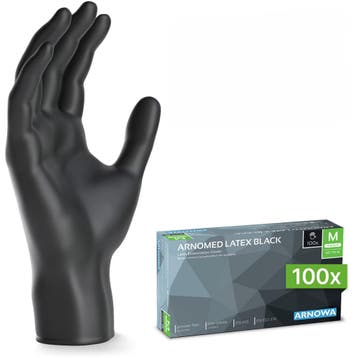 GGM Gastro | (10 stuks) ARNOWA | Wegwerp latex handschoenen, Verzenden, Zwart, Nieuw, Werkschoenen