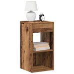 vidaXL Nachtkastjes 2 st met lade 35x34x66,5 cm oud, Huis en Inrichting, Slaapkamer | Nachtkastjes, Verzenden, Nieuw, Hout