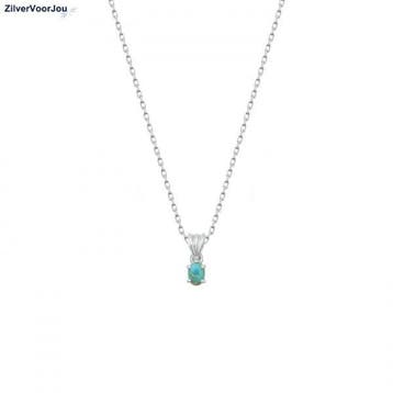 Zilveren ketting turquoise hanger, Sieraden, Tassen en Uiterlijk, Kettingen, Verzenden, Nieuw, Zilver