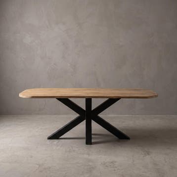 Eettafel Donny teakhout Deens ovaal - 200 x 100 cm | World, Huis en Inrichting, Ophalen of Verzenden, Nieuw