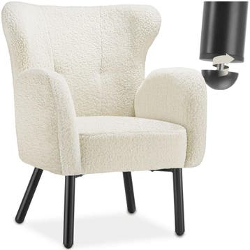 Fauteuil Vänersborg, dik gestoffeerd, met bouclé-bekleding, Verzenden, Nieuw