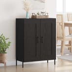 vidaXL Dressoir Zwart Eiken 69,5 x 34 x 90 cm Gemonteerd, Huis en Inrichting, Kasten | Dressoirs, Verzenden, Nieuw, Overige houtsoorten
