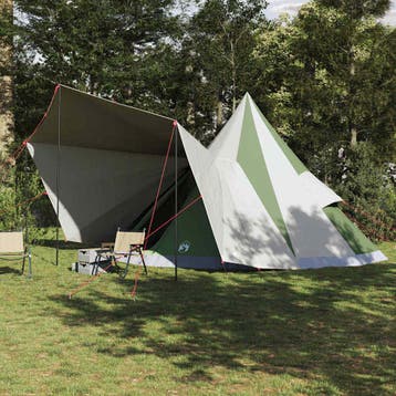 vidaXL Tipi Tent met dak met opslag Groen 510 x 690 x 330 cm, Verzenden, Nieuw, Tot en met 2