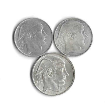 België. Baudouin I Argent 50 Francs 1954 FL / 20 Francs 1949
