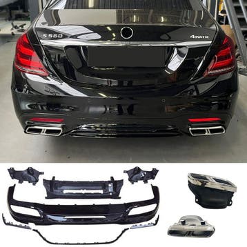 Diffuser + Uitlaatstukken (chrome) geschikt voor Mercedes