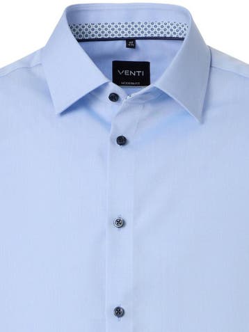 Venti Heren Overhemd Kent Boord Modern Fit 226110890-115, Verzenden, Nieuw, Blauw