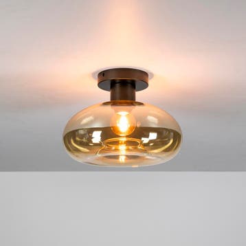 Plafondlamp Glas - Nieuw - Smoke - Amber - Direct Leverbaar, Verzenden, Nieuw, Glas, Modern, Industrieel, Design, Minimalistisch
