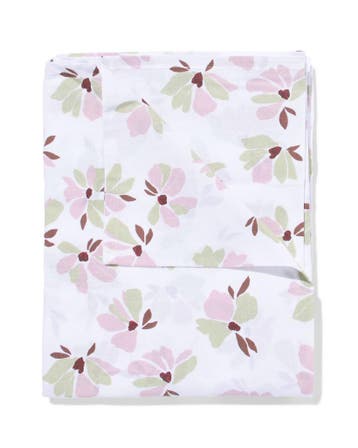 HEMA Tafelkleed 140x240cm katoen bloemen roze-groen, Verzenden, Nieuw, Roze